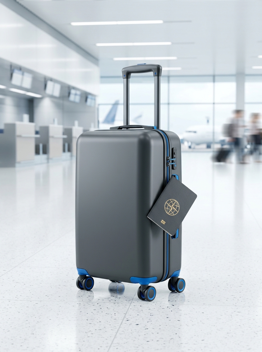 Travel luggage creative generated with Marka